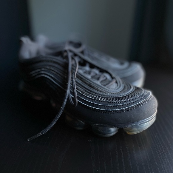 Black Nike Air Vapormax 97 GS Triple Black - Picture 3 of 5